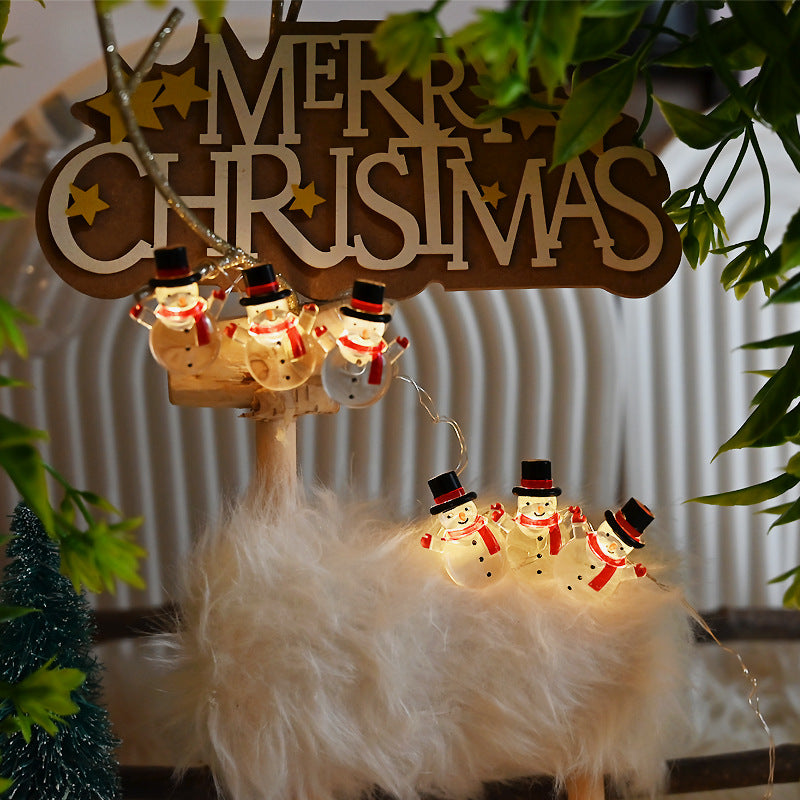Christmas Snowman Modeling Decorative String Lights | Xmas Holiday Decor