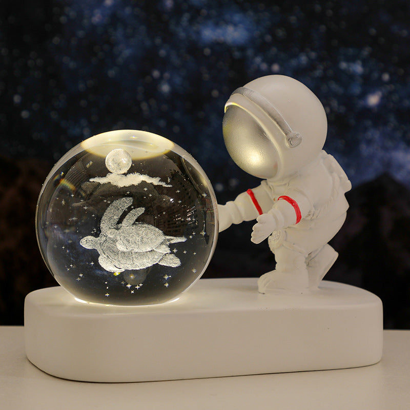 Glowing Galaxy Astronaut Crystal Ball Night Light
