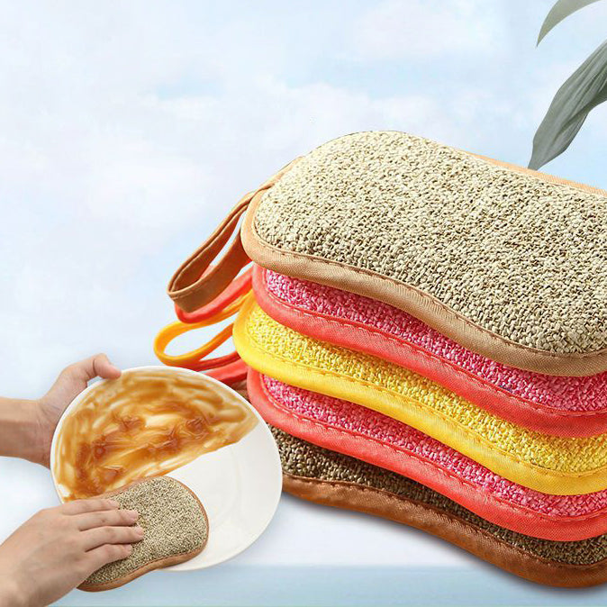 Double-sided Kitchen Cleaning Magic Sponge Microfiber Non-stick Parts