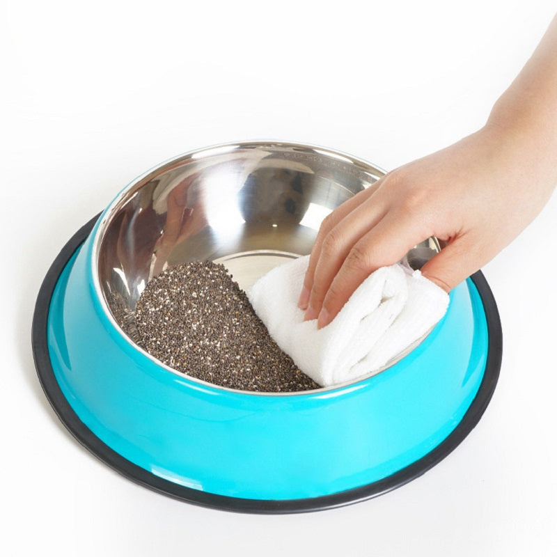 2-in-1 Stainless Steel Pet Bowl with Melamine Base - Food & Water Bowl, 6 Sizes