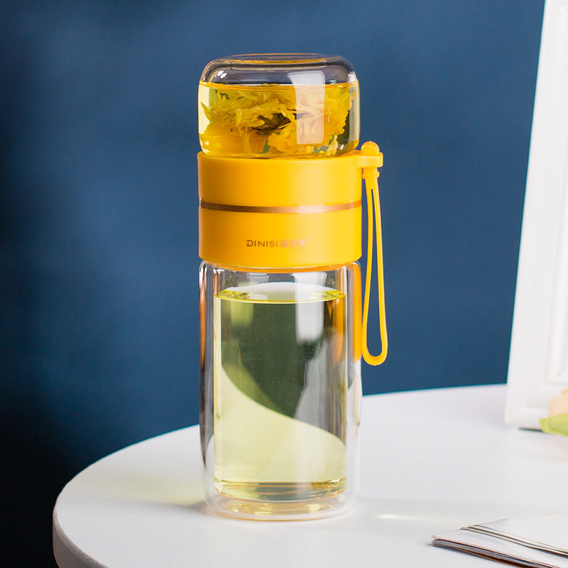Double-Wall Glass Tea Infuser Bottle - 400-450 ml