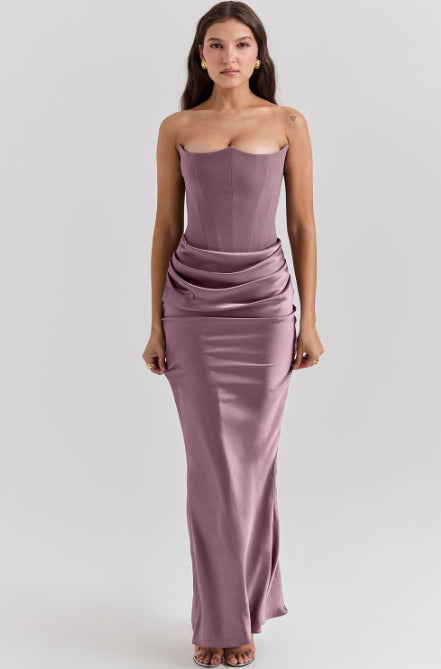 Slim Tube Top Long Dress Sexy Fashion Bandeau Backless Party Evening