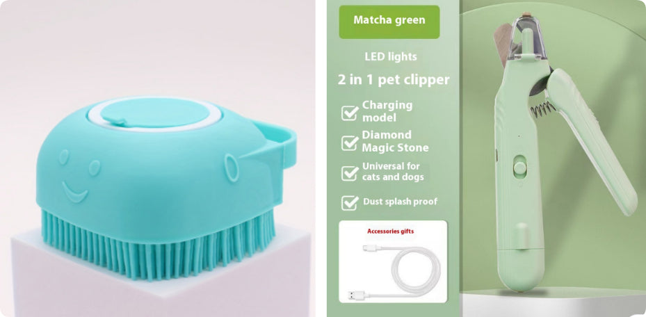 2-in-1 LED Pet Nail Clipper & Grinder - Safe Dog and Cat Nail Trimmer