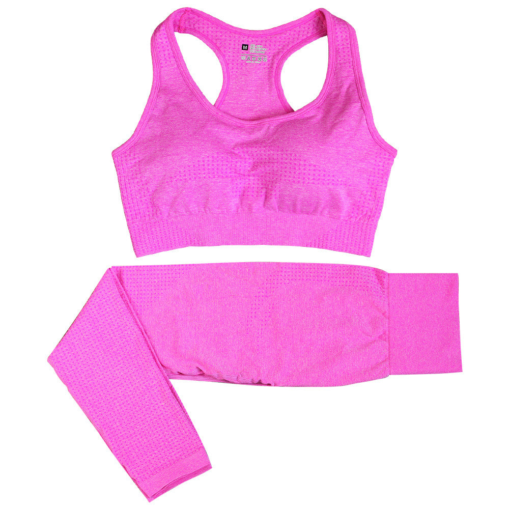 2PCS Seamless Yoga Set Women Tracksuit High Waist Leggings Workout