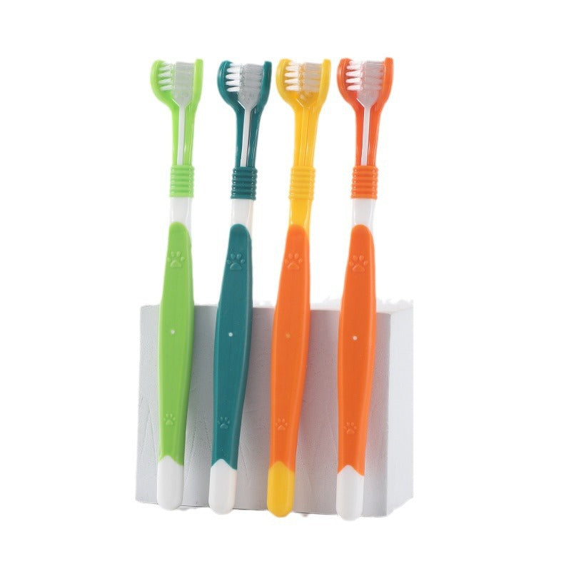 Pet Toothbrush - Soft Nylon Oral Cleaning Brush for Dogs & Cats
