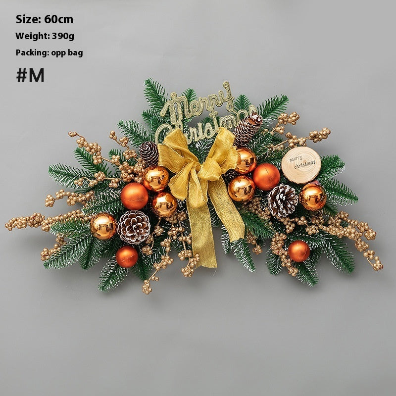Christmas Decoration Upside Down Tree Horn Rattan Wreath | Xmas Holiday Decor
