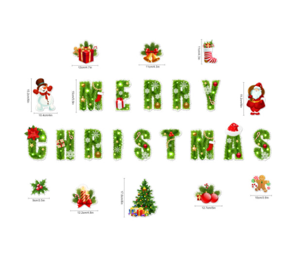 Christmas Decoration Refrigerator Sticker Set | Xmas Holiday Decor
