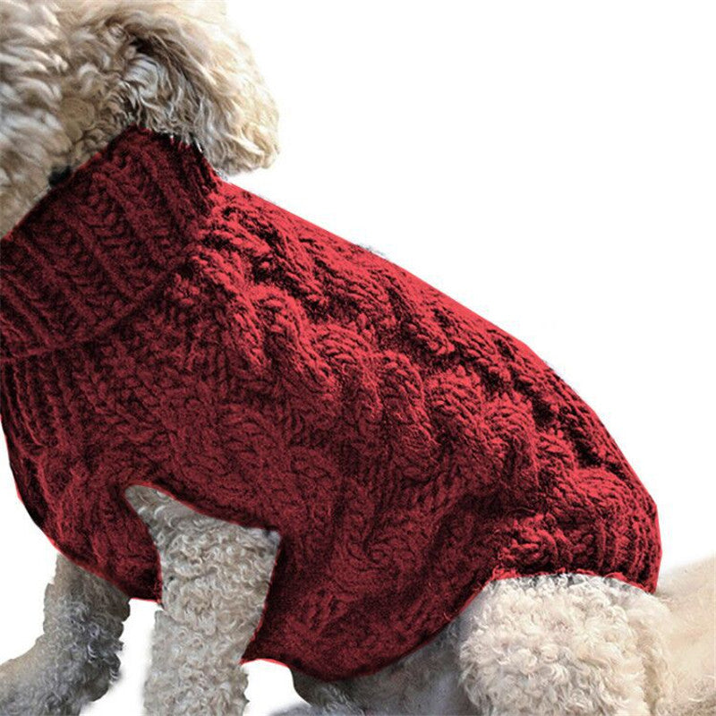 Warm Knitted Dog Sweater - Soft Winter Pet Jumper for Small Dogs & Cats