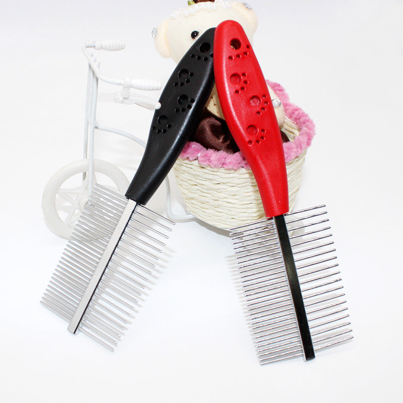 Double-Row Pet Grooming Comb - Stainless Steel Dematting Comb for Dogs & Cats