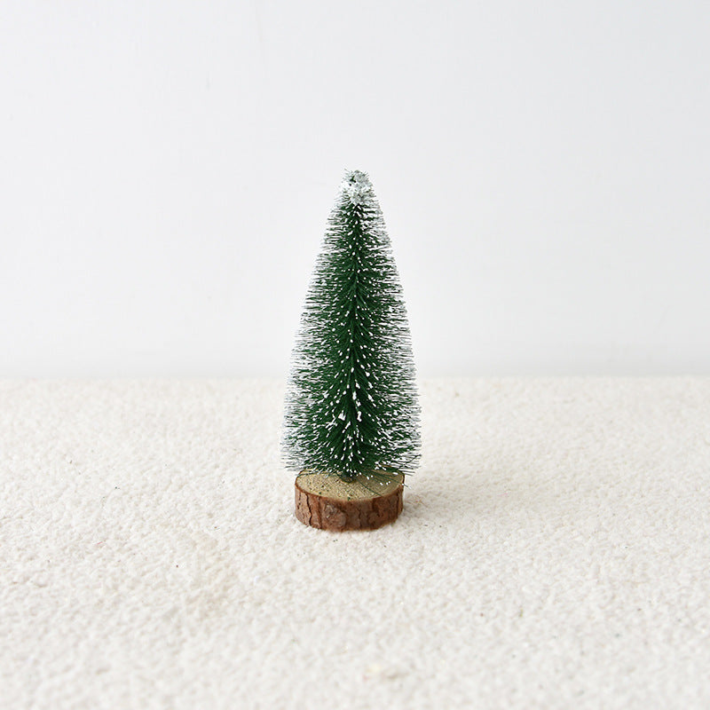 Christmas Mini Tree with Pine Needles Flocking White Cedar Tabletop