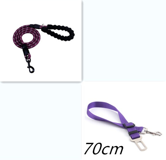 Reflective Nylon Rope Dog Leash 1.5 m - Strong Lead for Small, Medium & Large Dogs