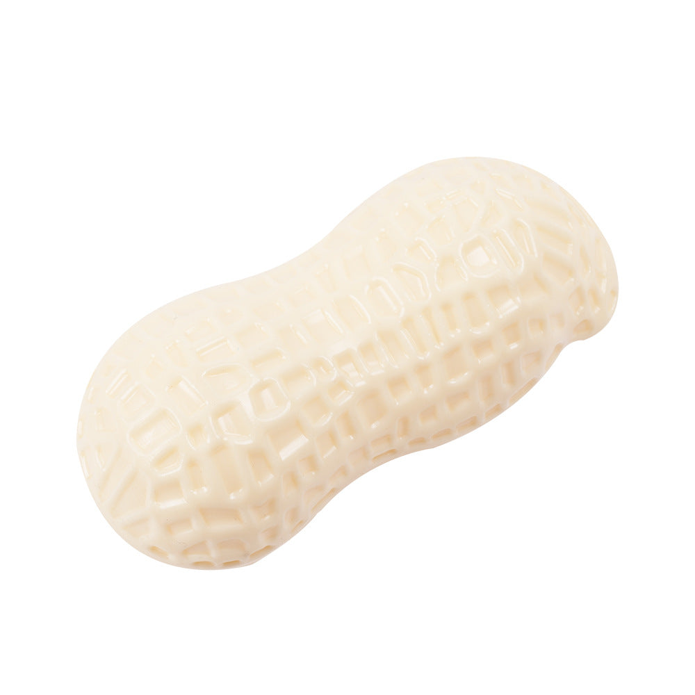 Squeaky Peanut Dog Chew Toy - Bite Resistant Natural Rubber Toy for Small & Medium Dogs