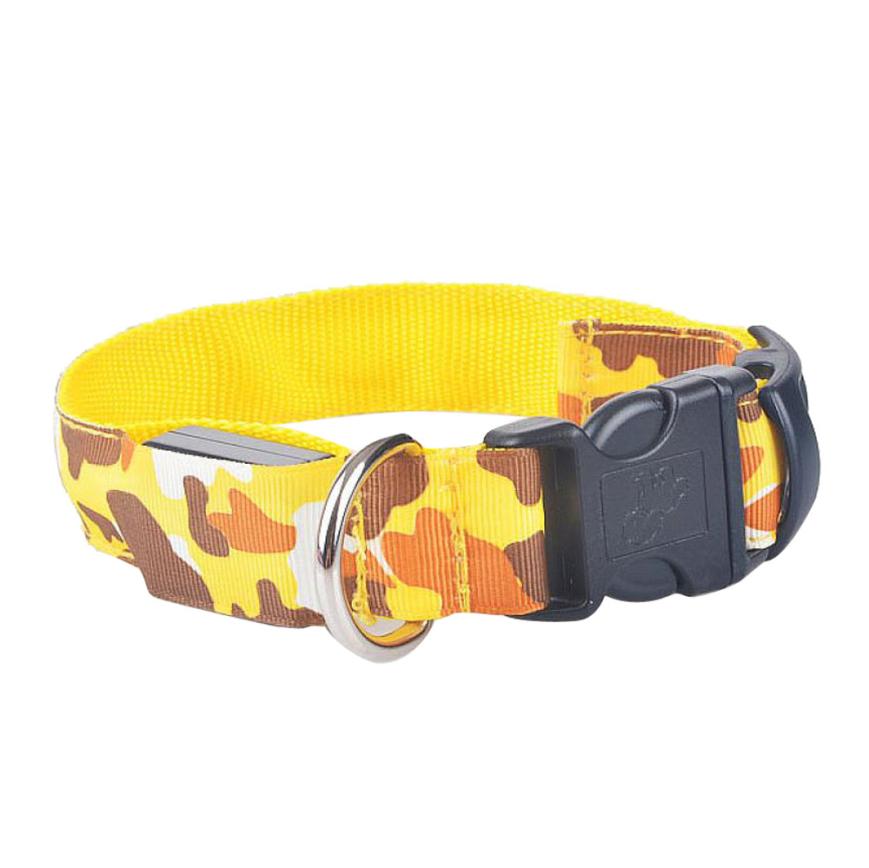 Camouflage LED Dog Collar - Light-Up Safety Collar, Battery or USB Charging