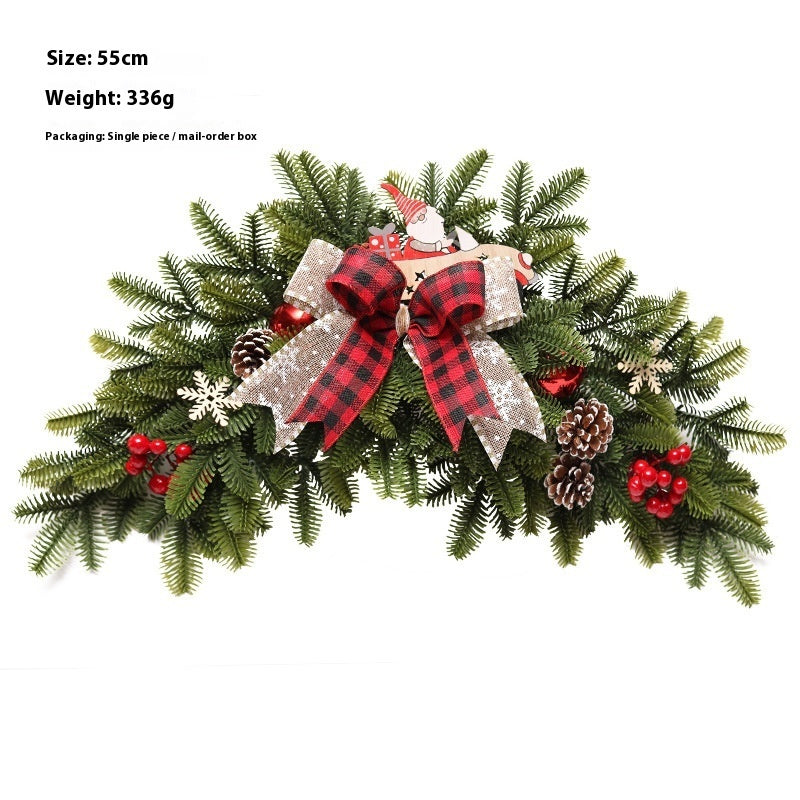 Christmas Decoration Upside Down Tree Horn Rattan Wreath | Xmas Holiday Decor
