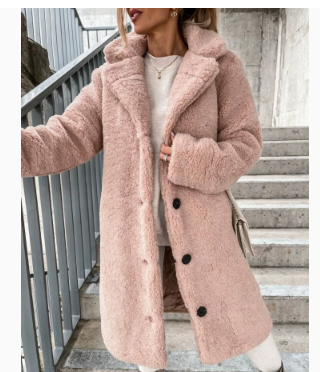 Women's Long-Sleeved Lapel Plush Jacket Top