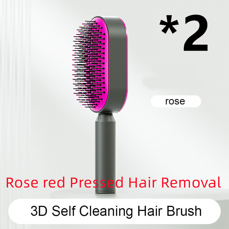 Self Cleaning Hair Brush for Women One-Key Loss Airbag Massage Scalp