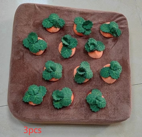Carrot Plush Snuffle Dog Toy - Hide & Seek Vegetable Chew Toy for Dogs and Cats