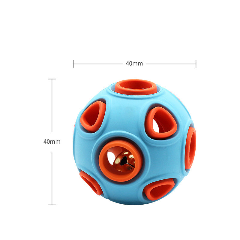 Light-Up Squeaky Dog Ball - Glowing Rubber Toy Ball with Bell Sound