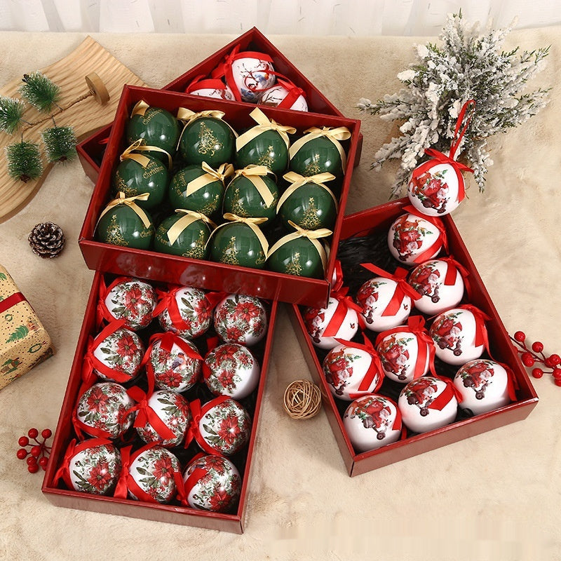 Christmas Exquisite Printing Tree Ornament Ball | Xmas Holiday Decor