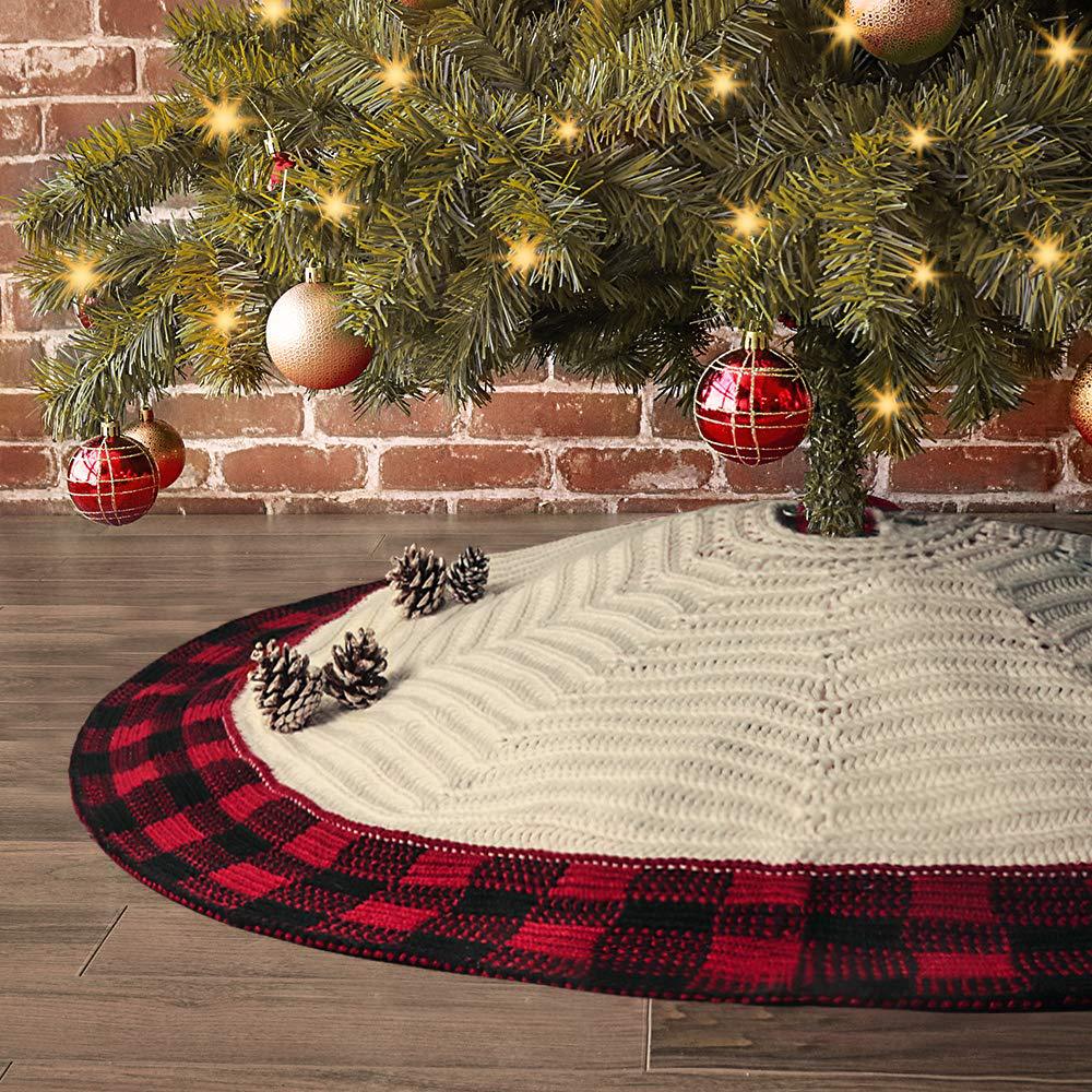 Christmas Decorative Knitted Tree Skirt | Holiday Gift