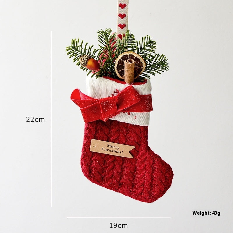 Christmas Decoration Knitted Stockings Scene Layout | Xmas Holiday Decor