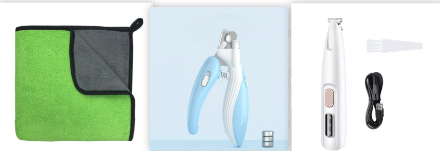 Waterproof Dog Paw Trimmer with LED - Pet Hair Clipper with Display & Wide Blade