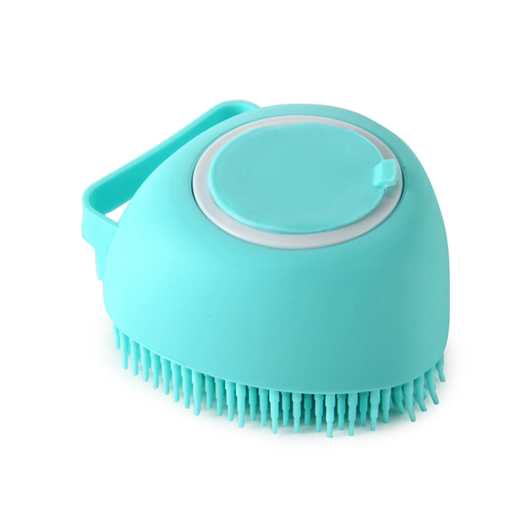 Silicone Dog Bath Brush with Shampoo Dispenser - Massage Grooming Scrubber