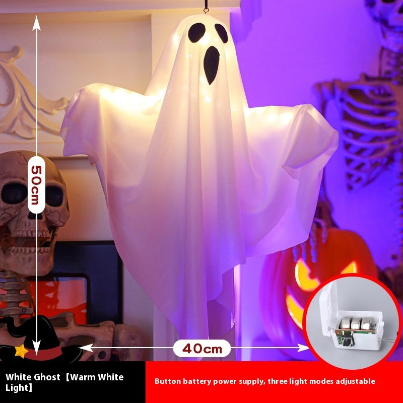 Light-Up Hanging Ghost - Glowing Halloween Ghost Decoration