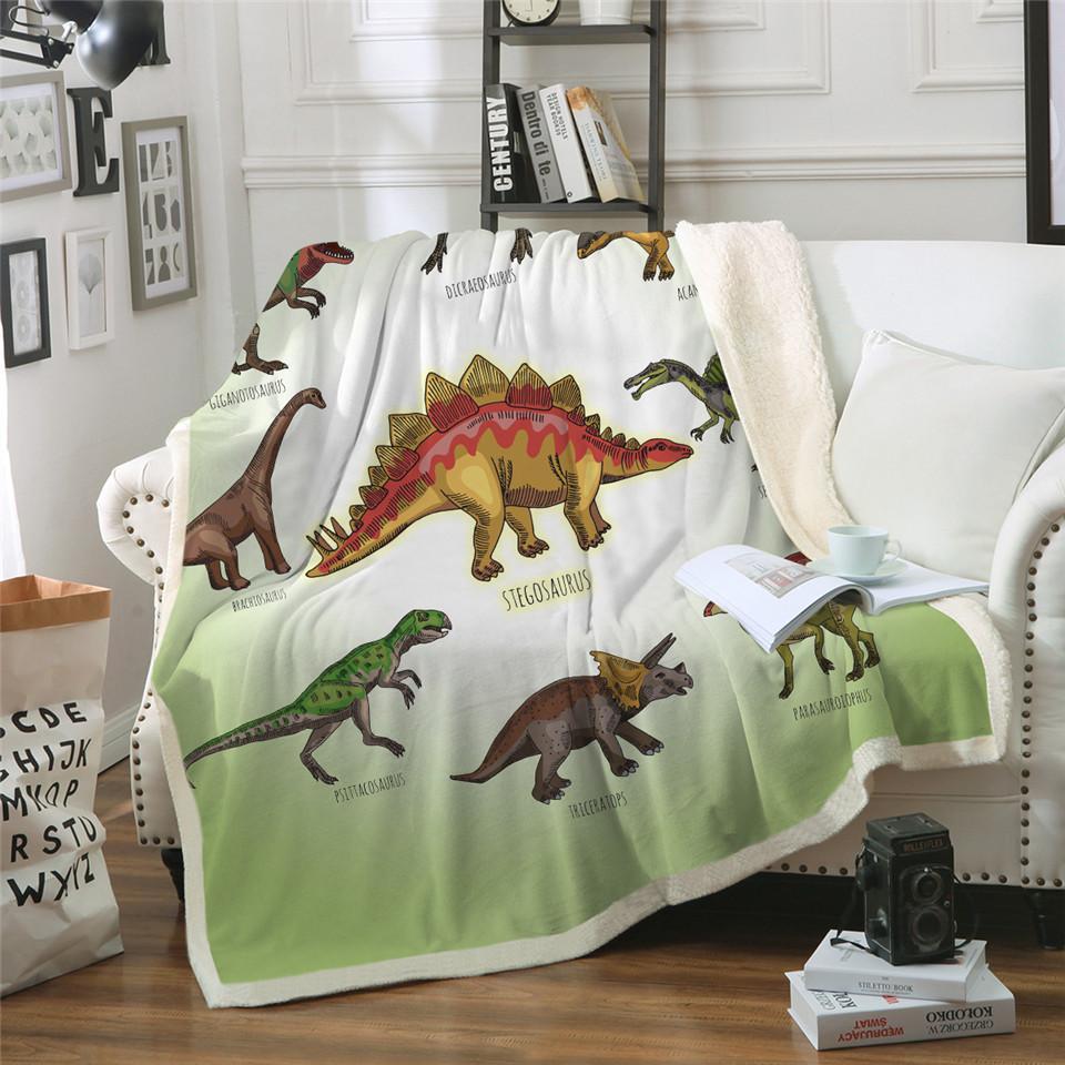 Glow-in-the-Dark Dinosaur Blanket - Soft Throw