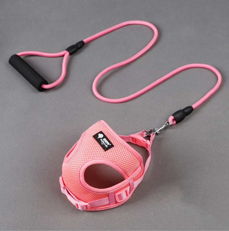 Dog Harness & Leash Set - Soft Mesh Harness with 120 cm Lead for Small Dogs