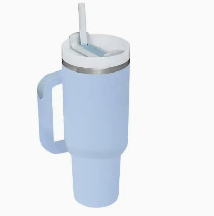40oz Insulated Tumbler with Handle & Straw - Stainless Steel Leakproof Travel Mug