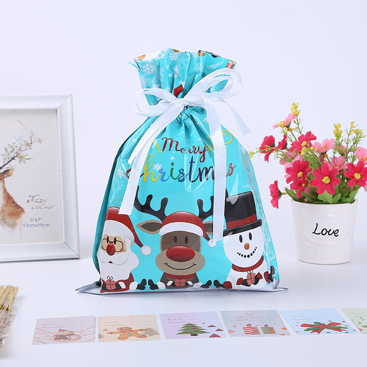 Christmas Gift Wrapping Bag Drawstring Decoration | Xmas Holiday Decor