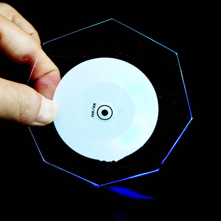 LED Glow Acrylic Crystal Coaster - Light-Up Drink Coaster