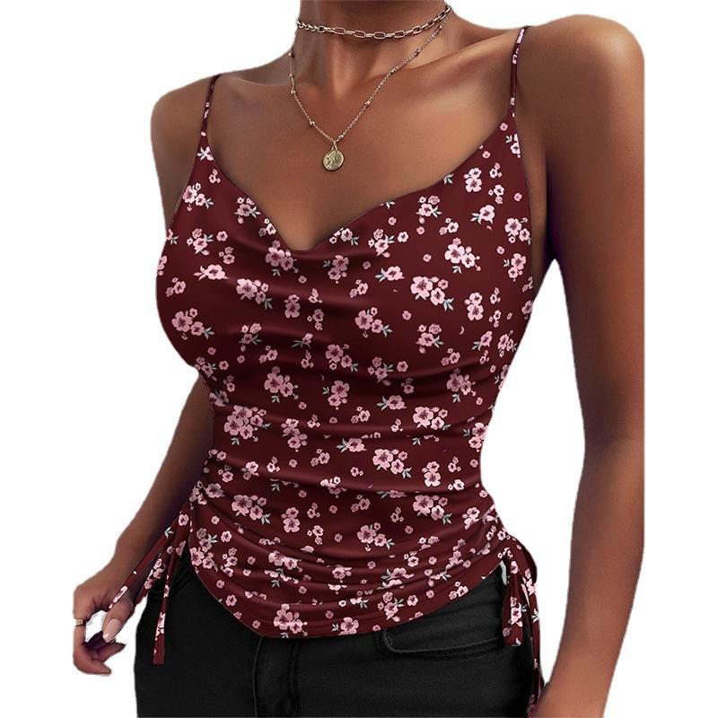 Spaghetti Strap Tops V-Neck Camisole Shirts Women Summer Clothes