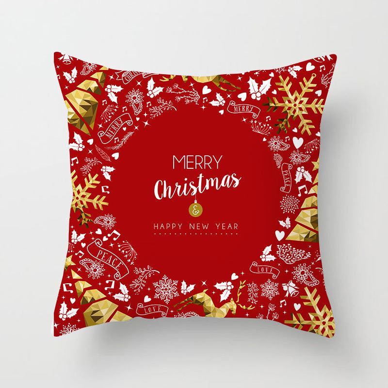 Christmas Linen Pillowcase | Xmas Holiday Decor
