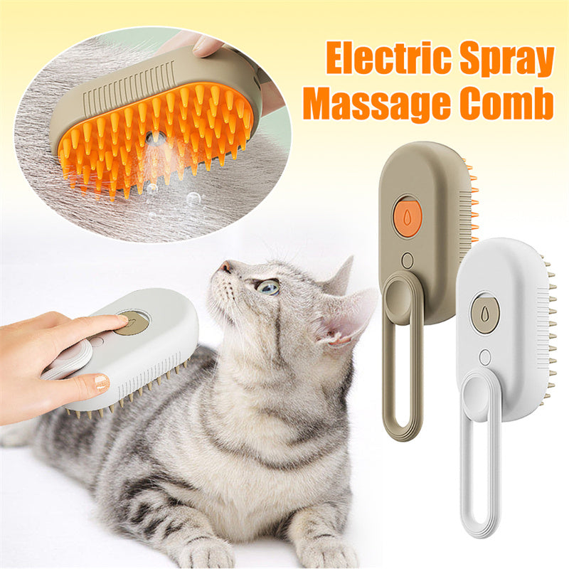3-in-1 Cat Steam Brush - Electric Spray Massage Comb for Pet Hair Removal