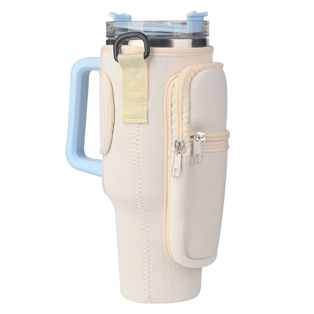 Neoprene Tumbler Sleeve with Strap - Insulated Cup Carrier