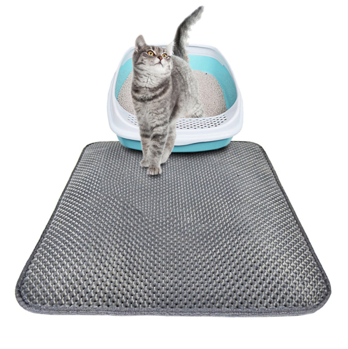 Double Layer Cat Litter Mat - Waterproof Litter Trapping Mat, Easy to Clean