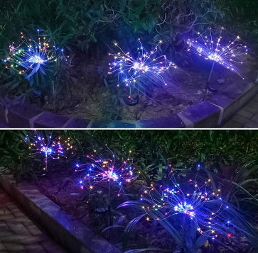 Christmas Ground Plug Solar Fireworks Light LED String Copper Wire