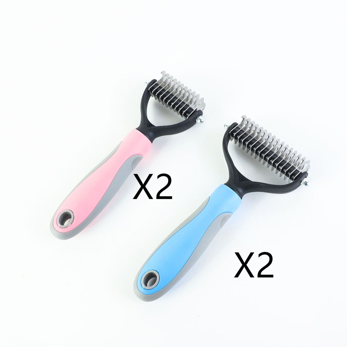 Double-Sided Stainless Steel Pet Brush - Deshedding & Dematting Comb for Dogs and Cats