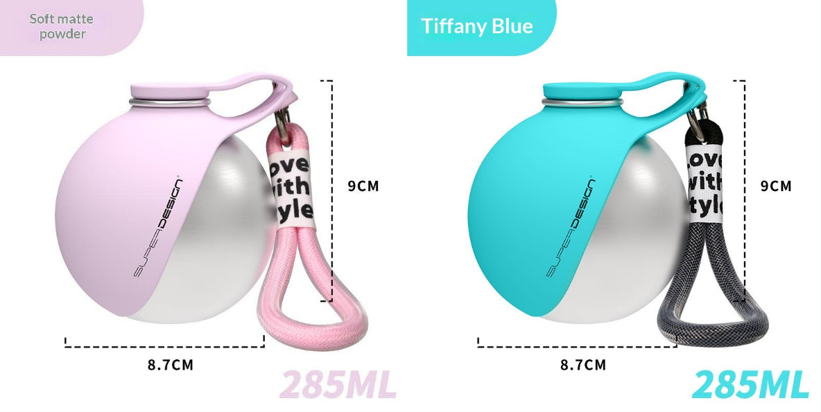 Stainless Steel Portable Dog Water Cup - Travel Pet Drinking Bottle with Bowl