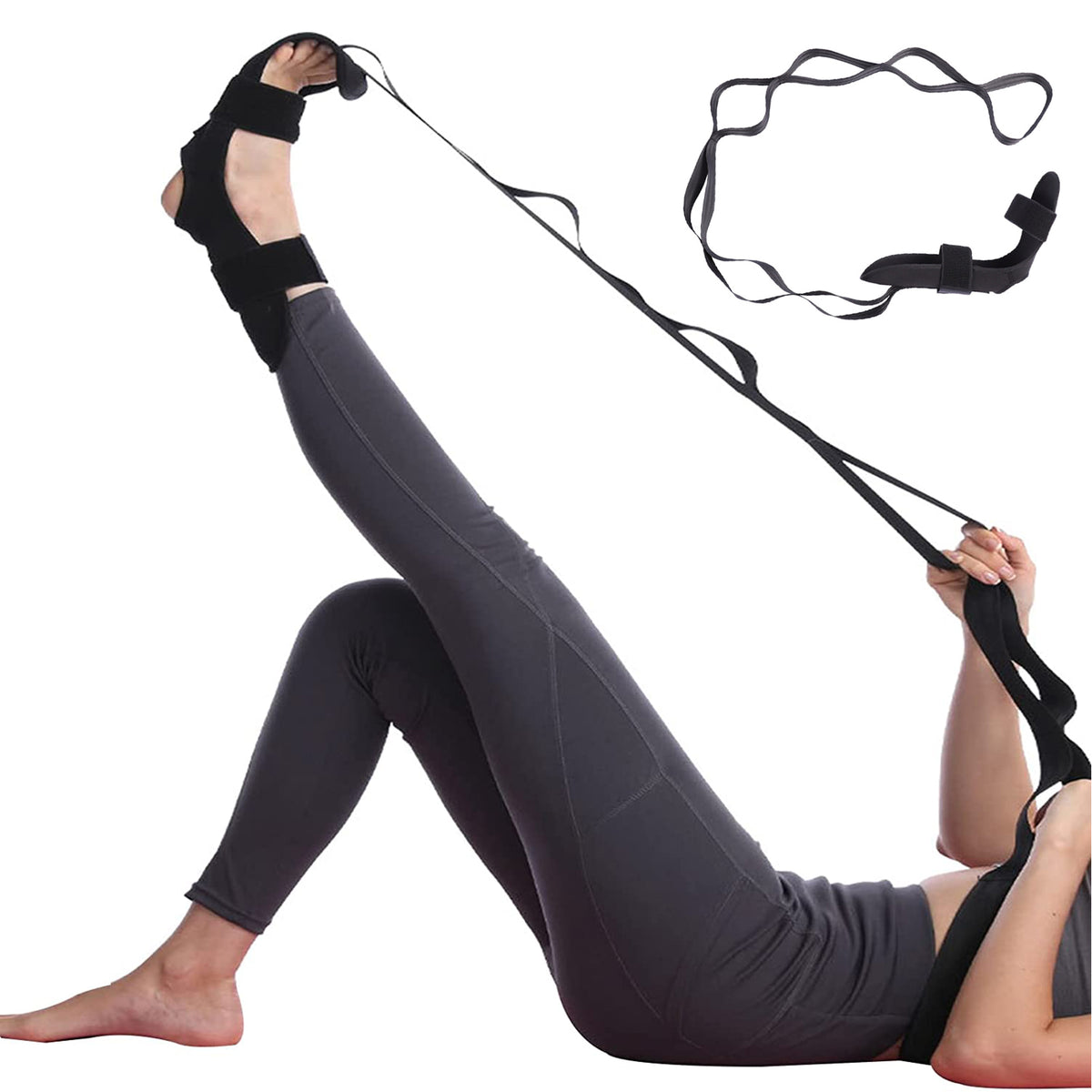 Yoga Stretching Strap - Fitness Stretch Band for Men & Women
