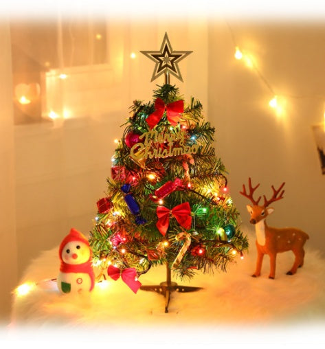 Christmas Mini Tree with Lights Small Accessories Bow Bells Pine