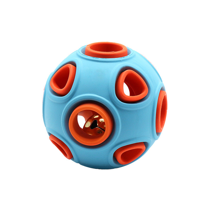 Light-Up Squeaky Dog Ball - Glowing Rubber Toy Ball with Bell Sound