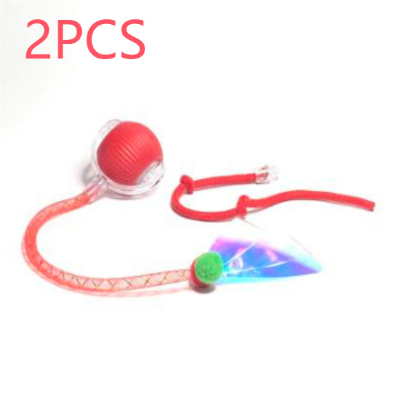 Automatic Rolling Cat Toy Ball - Smart Interactive Ball with Feather Tail