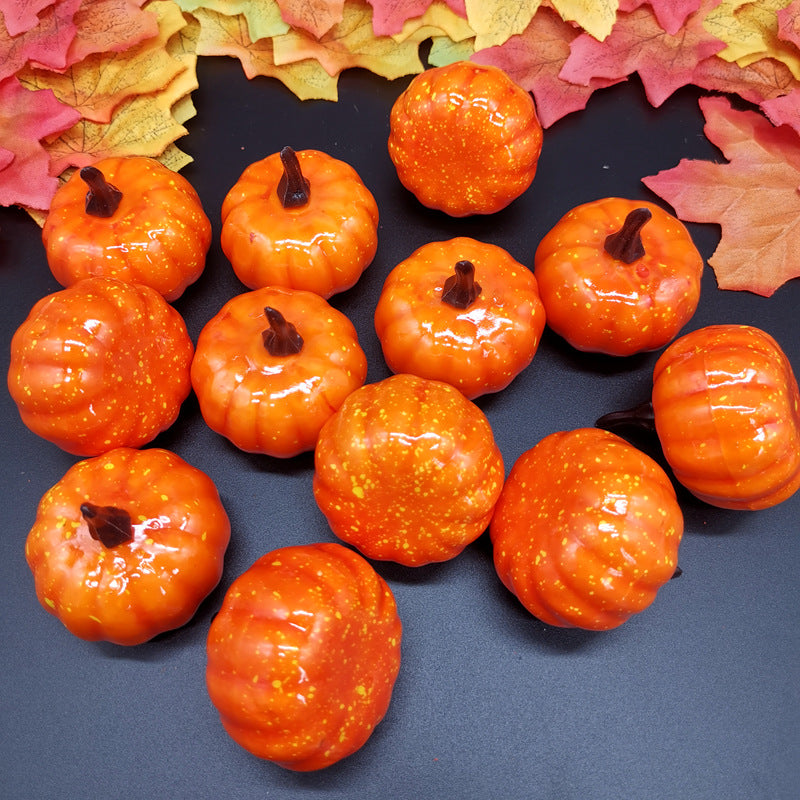 Artificial Pumpkin Decoration Set - Halloween & Fall Harvest Decor Kit
