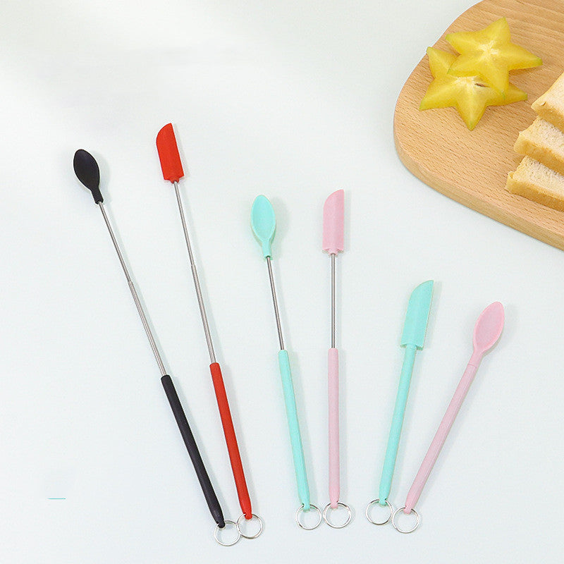 Mini Retractable Silicone Cosmetic Spatula - Beauty Bottle Scraper for Makeup & Skincare