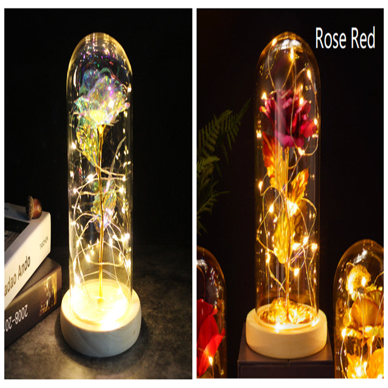 Little Prince Rose in Glass Dome - Eternal Flower LED Gift