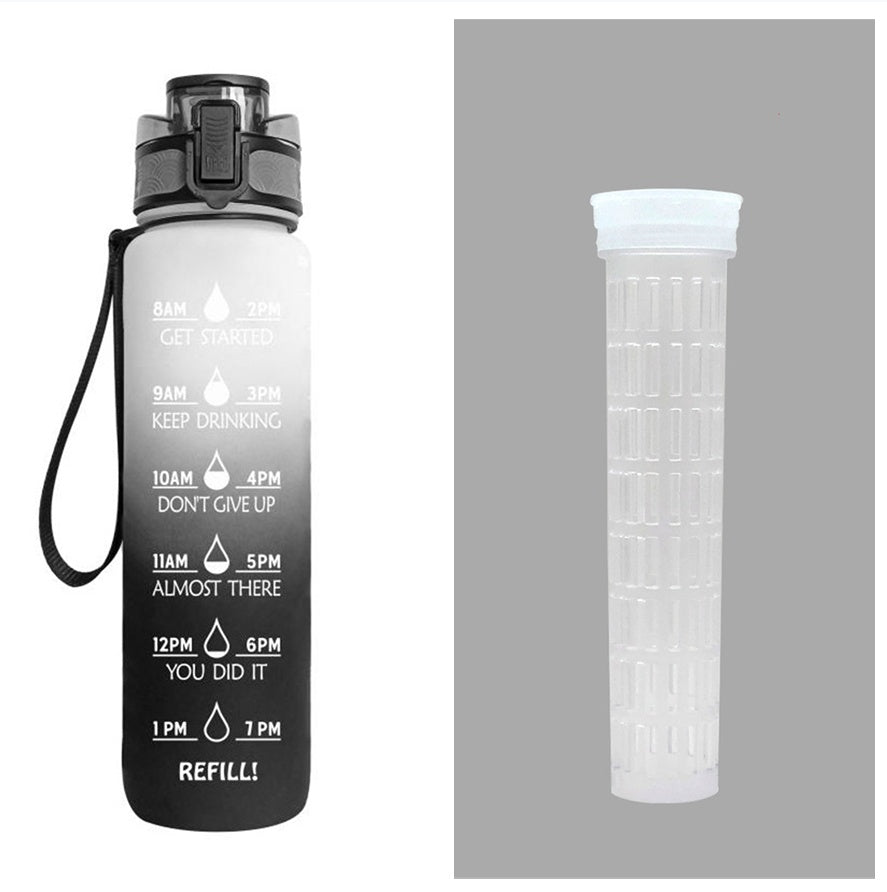 1 L Motivational Water Bottle with Time Markers