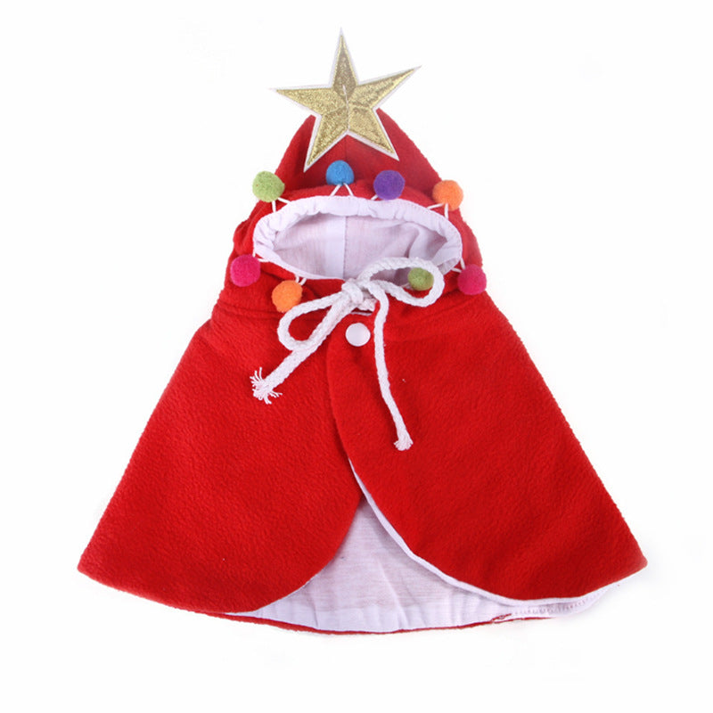 Christmas & Halloween Pet Cape Costume - Cute Cat and Dog Cloak, Hat & Headband
